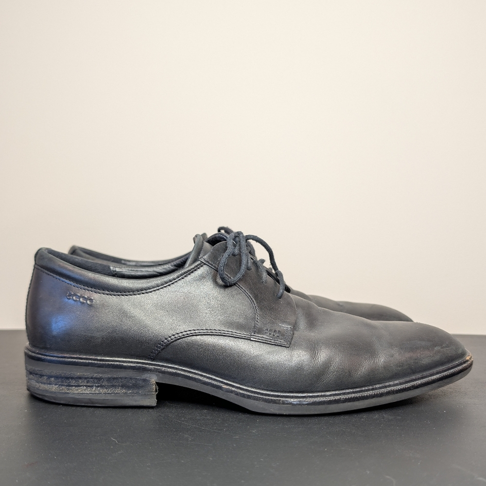 Ecco Citytray Derby Classic Leather Black Dress Shoes Men's‎ EU 43